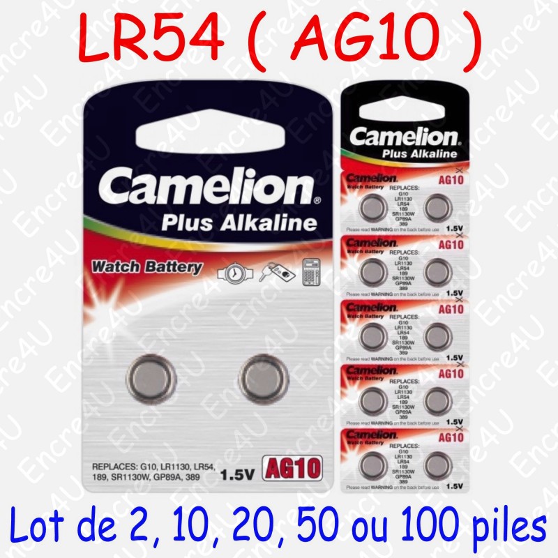 Piles bouton AG10 LR54 LR1130 389 LR41 LR44 LR43 LR66 1,5V