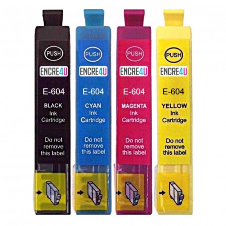 Cartouche compatible Epson 604XL - pack de 4 - noir, jaune, cyan, magenta -  UPrint Pas Cher